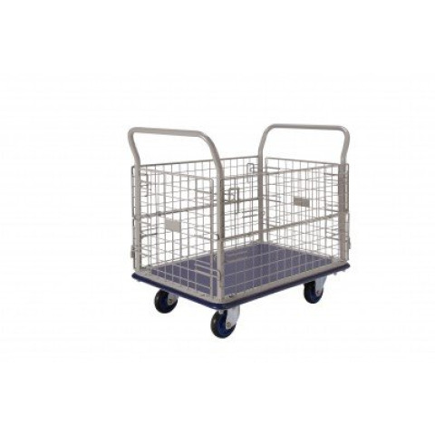Chariot grillagé à ridelles demi-rabattables Prestar® 400 kg - 805007285