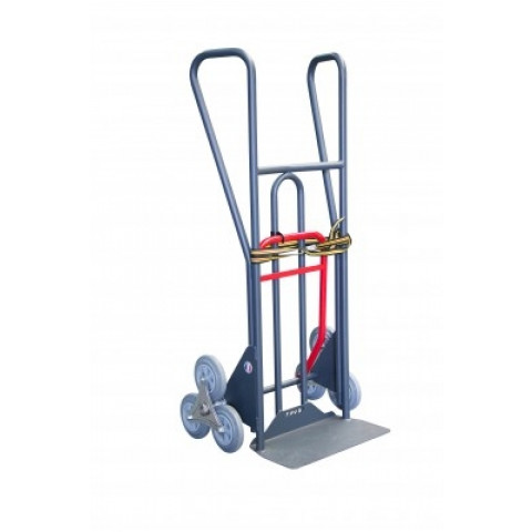 Diable standard bavette fixe + repliable à poignées fermées et roues étoiles 350 kg