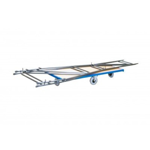 Chariot modulaire charges longues, 2 ridelles tube, 1800 x 800 mm, roues losange, 500 kg