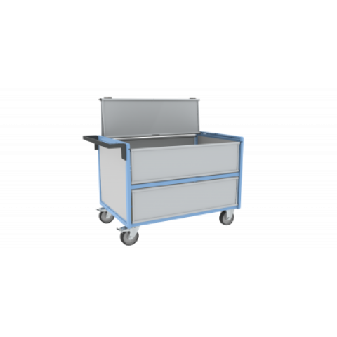 Chariot conteneur PP alvéolaire 500 kg - Avec ou sans toit et dimensions au choix