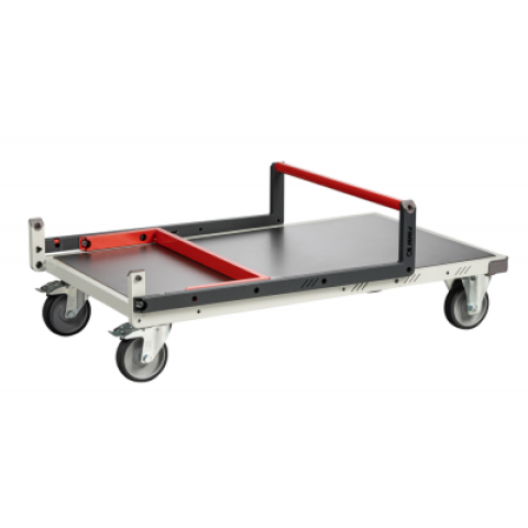 Chariot monté FLAT-PACK™ dossier repliable plateau tôle galva roues TPE 250 kg - Dimensions au choix