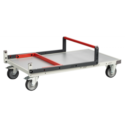 Chariot FLAT-PACK™ dossier repliable 1000 x 600 mm plateau mélaminé roues TPE 250 kg - 804722121