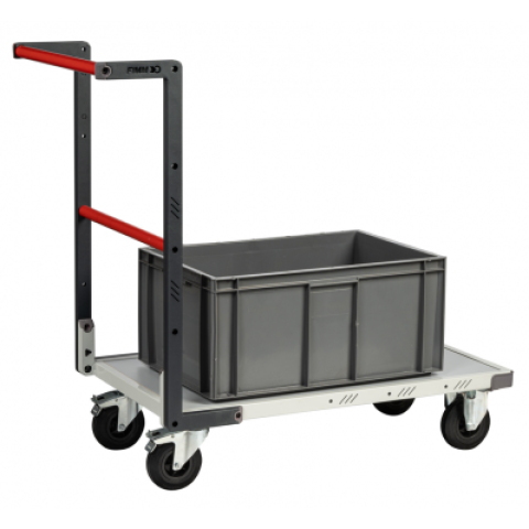 Chariot monté FLATPACK™ dossier fixe 850 x 500 mm plateau mélaminé roues CC 250 kg - 806721110