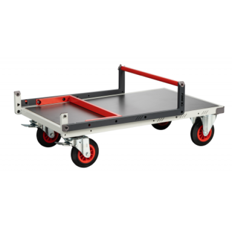 Chariot monté FLAT-PACK™ dossier repliable plateau tôle galva roues CC 400 kg - Dimensions au choix