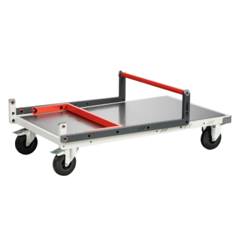Chariot monté FLATPACK™ dossier repliable 1000 x 600 mm plateau tôle galva roues CC 250 kg - 806722311