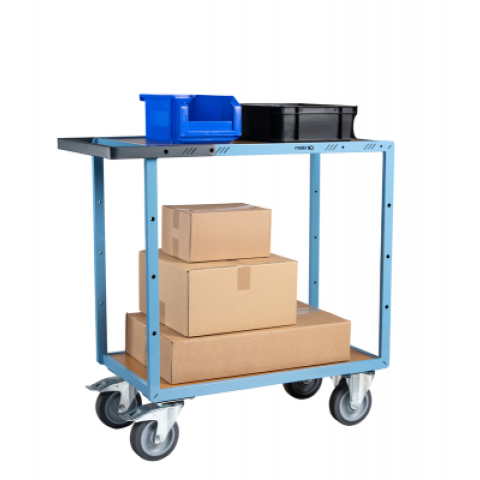 Servante mécano-soudée EVERSTEEL™ 2 plateaux médium 850 x 500 mm roues TPE 400 kg - 880701241