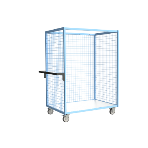 Servante grillagée 3 côtés plateau bois 250 kg - Dimensions au choix