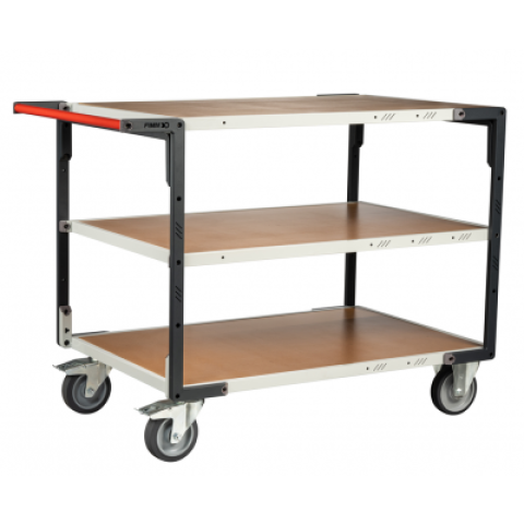 Servante à plateaux bois montée FLAT-PACK™ 400 kg - Nombre de plateaux et dimensions au choix