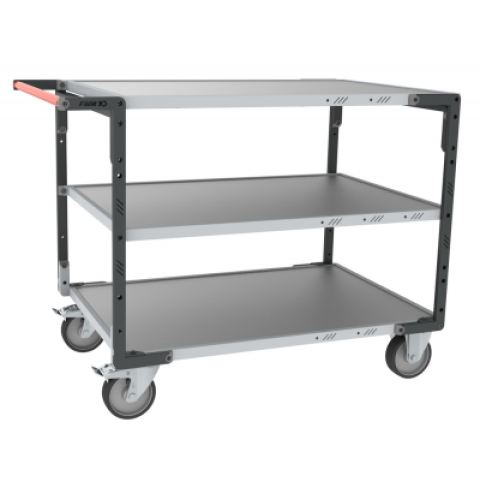 Servante à plateaux tôle galva montée FLAT-PACK™ 400 kg - Nombre de plateaux et dimensions au choix
