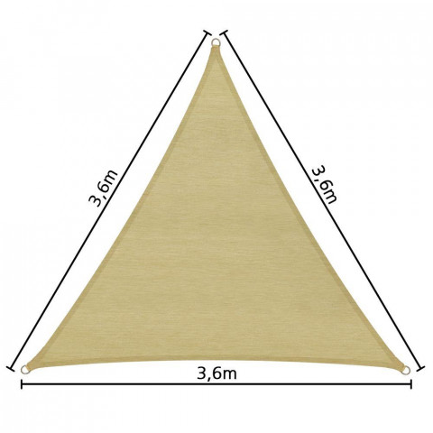 Voile toile d'ombrage taud de soleil triangulaire 360 cm 