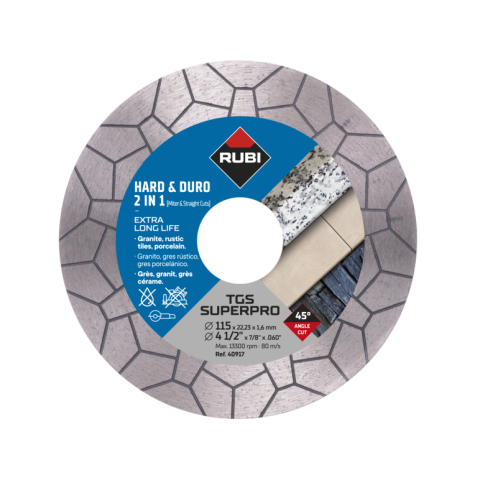 Disque diamant TGS 125 SUPERPRO - 2en1 Coupe et Meulage - 125 mm - RUBI - 40918
