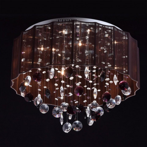 Suspension circulaire tissu et perles