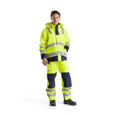 Veste de pluie retardant flamme Jaune-Fluo/Marine 43132022 - Taille au choix
