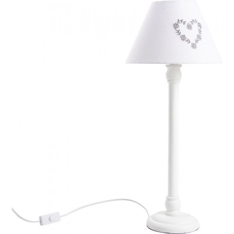 Lampe à poser en bois motif coeur