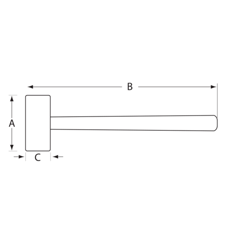 Marteau à tête plastique superflex diam 60 mm avec manche en bois 3625n-60 bahco