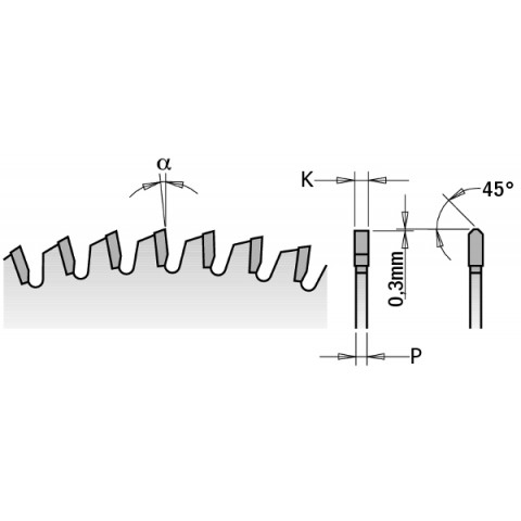 LAME CIRCULAIRE HW AVEC DENTE TRAPÉZO?DALE   160X2.2/1.6X20+2 Z40 10° TCG 281.160.40H2