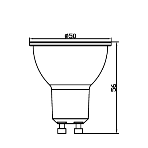 Ampoule led gu10 5w (eq. 50w) 2700k 38°