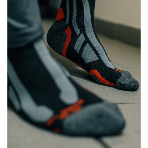 Chaussettes de travail toutes saisons gris foncé / orange
