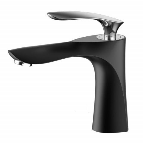 Mitigeur lavabo contemporain noir