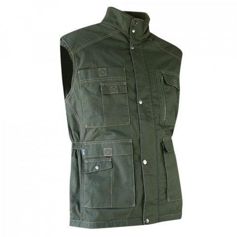 Gilet sans manches multipoches doublé polaire traité déperlant safari lma - Couleur et taille au choix