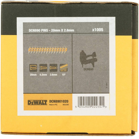 Boîte de 1005 pointes béton standard pour cloueur dcn890 2,6x20mm dcn8901020 dewalt