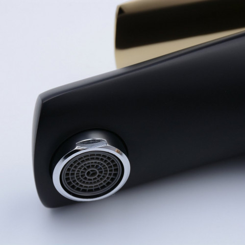 Robinet de salle de bain, design,black and gold