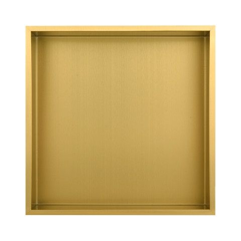 Niche de rangement en inox à encastrer spécial douche 30x30x10 finition gold by Eurosanit