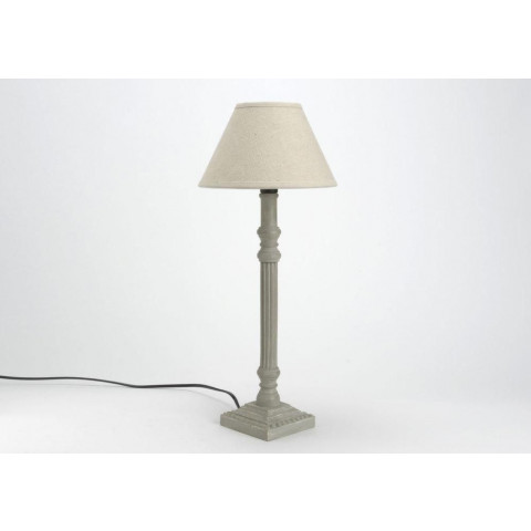 Lampe grise alice abat jour lin beige