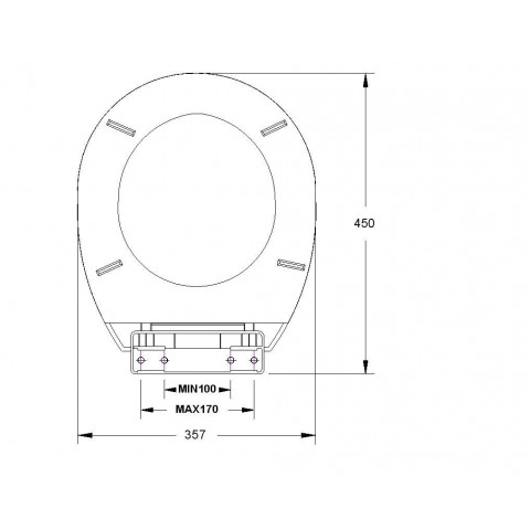 Abattant de wc blanc duroplast avec frein de chute turtle 450 X 357 mm