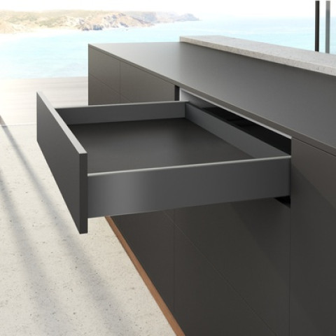 Profilé latéral de tiroir AvanTech YOU, H101mm x L350mm, anthracite, gauche et droite - HETTICH - 9353423