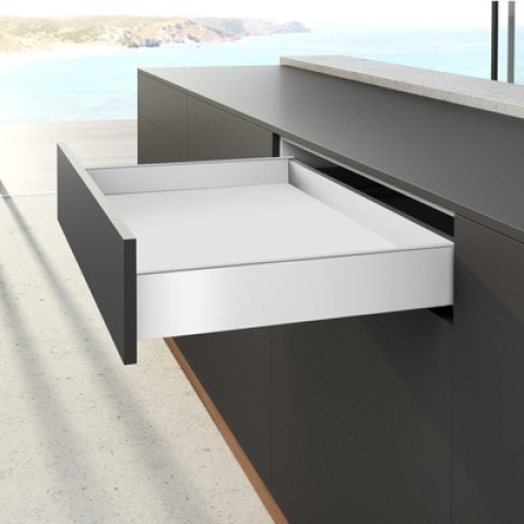 Profilé latéral de tiroir AvanTech YOU, H101mm x L450mm, blanc, gauche et droite - HETTICH - 9353387