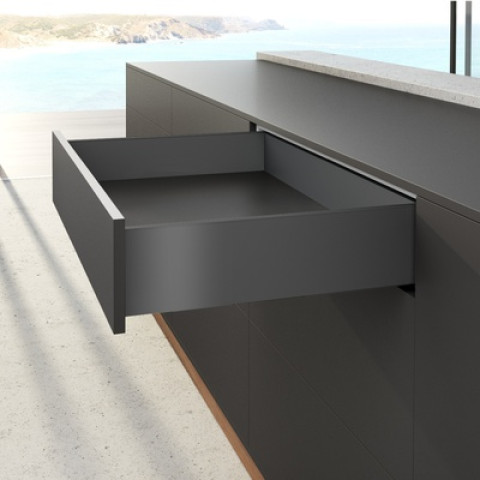 Profilé latéral de tiroir AvanTech YOU, hauteur 139 mm x NL 400 mm, Anthracite, gauche et droite - HETTICH - 9353433