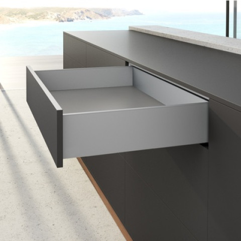 Profilé latéral de tiroir AvanTech YOU, hauteur 139 mm x NL 450 mm, Argent, gauche et droite - HETTICH - 9353348