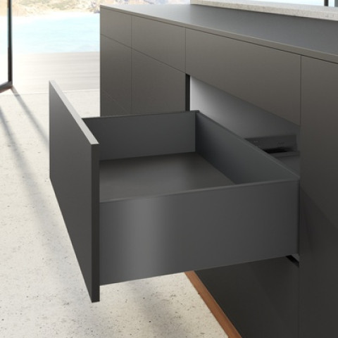 Profilé latéral de tiroir AvanTech YOU, hauteur 187 mm x NL 500 mm, Anthracite, gauche et droite - HETTICH - 9353444
