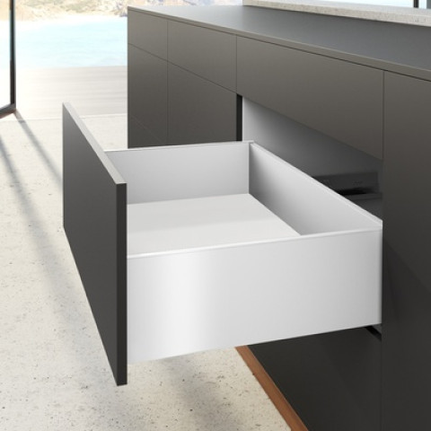 Profilé latéral de tiroir AvanTech YOU, hauteur 187 mm x NL 450 mm, Blanc, gauche et droite - HETTICH - 9353405