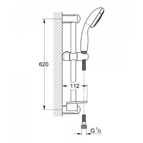 GROHE Nouvelle Tempesta Ensemble de douche 4 jets avec porte-savon 28593001 (Import Allemagne)