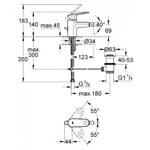 GROHE Europlus Mitigeur bidet 33241002 (Import Allemagne)