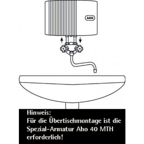 Aeg 189554 mth 350 petit chauffe-eau instantané circuit ouvert à écoulement libre 3,5 kw 230 v blanc