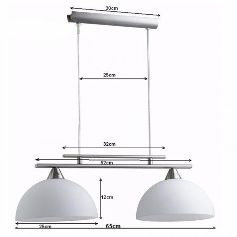 Lustre contemporain 2 ampoules