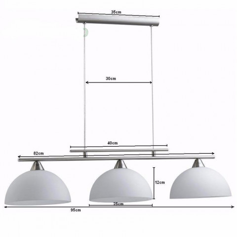 Lustre contemporain 3 ampoules