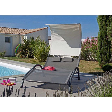 Lit de soleil double en acier galaxy