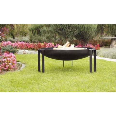 Brasero en acier peint rond pieds design 60 cm