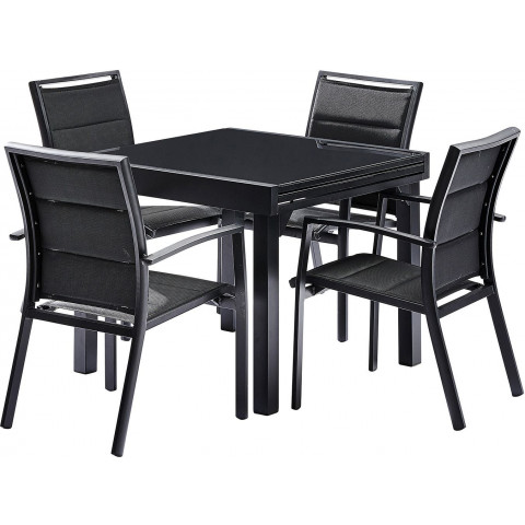 Salon de jardin moderne 4 personnes modulo - Coloris au choix