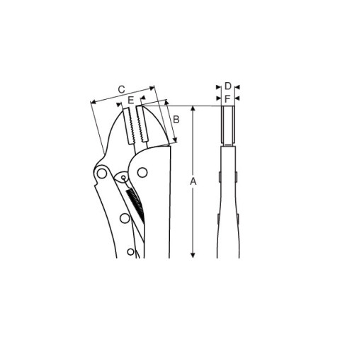 Pince-étau à bec droit avec coupe-fil 250 mm chromée 2958-250 bahco