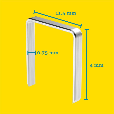 Agrafes en fil plat galvanisés n° 53/04 mm - 5000 pièces - Boite en carton - RAPID-ISABERG - 23808700