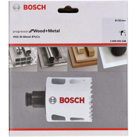 Scie trépan Bi-métal PROGRESSOR pour bois et métal - Diam. 152 mm - BOSCH - 2608594248