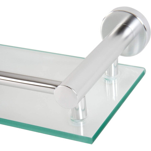 Tablette pour salle de bain murale en verre trempé et aluminium largeur 50 cm matériel de montage inclus argenté étagère pour salle de bain