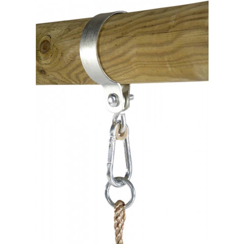 Portique en bois avec balançoire -échelle et corde