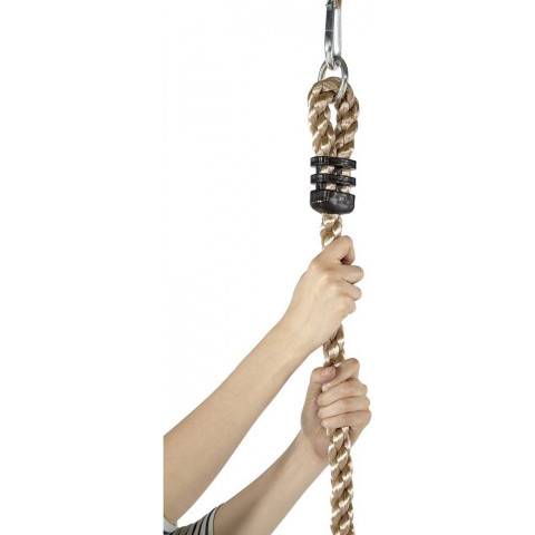 Portique en bois giant avec toboggan et agrès