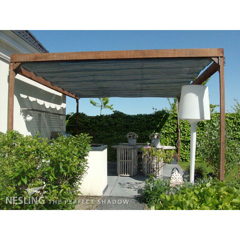 Pergola autoportante bois douglas toile anthracite 3 x 2,9 m